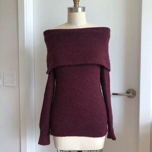Club Monaco Croquis Off Shoulder Sweater wool alpaca blend